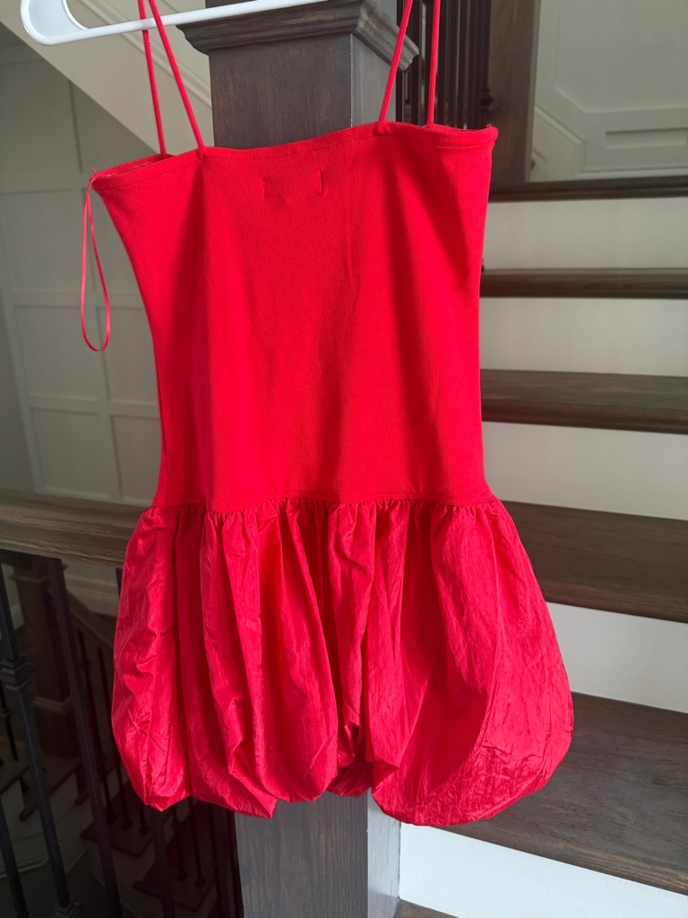 Edikted Red Mini Dress with Bubble Skirt - Picture 3 of 5